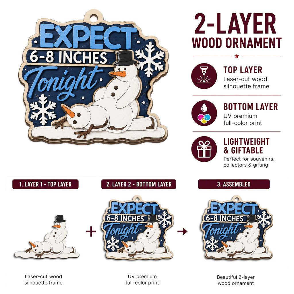 Six To Eight Inches Funny Humor Christmas Ornament, Cheeky Innuendo Keepsake, Wood Ornament