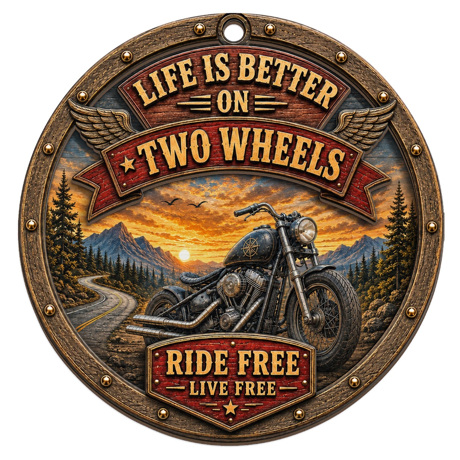Ride Free Keepsake, Stocking Stuffer For Motorcycle Rider, Throttle Open Road Mantle Decor