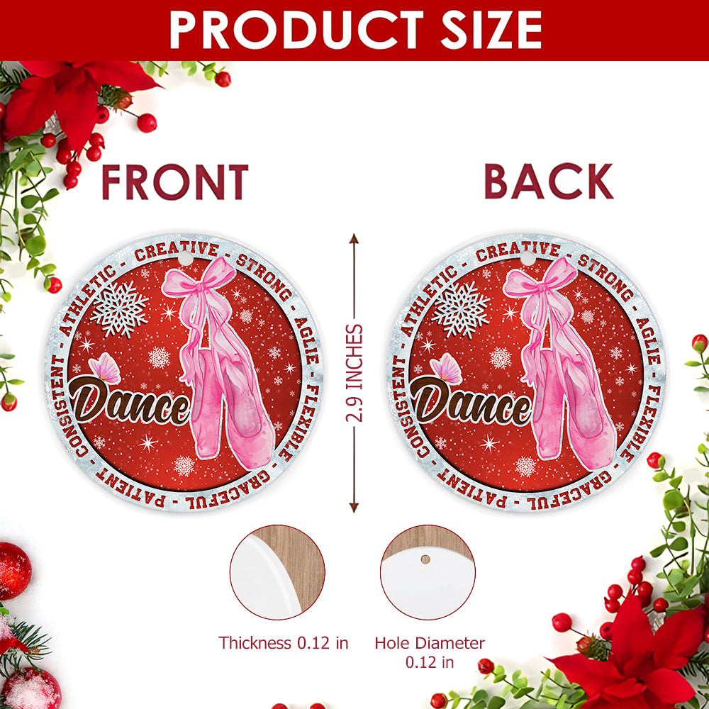 Dance Christmas Ornament, Ballet Pointe Shoes Gift Idea, Ceramic Hanging Tree Decoration