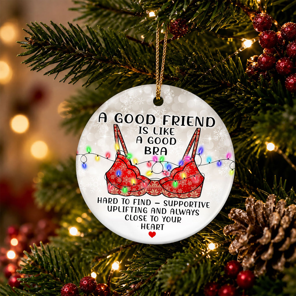 Funny Friend Christmas Ornament, Supportive And Uplifting Gift, Ceramic Hanging Tree Decoration