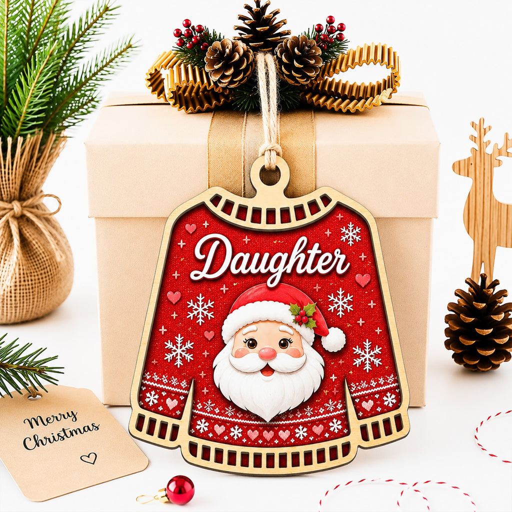 Daughter Christmas Ornament, Sentimental Gift From Mom And Dad, Wood Hanging Tree Decoration