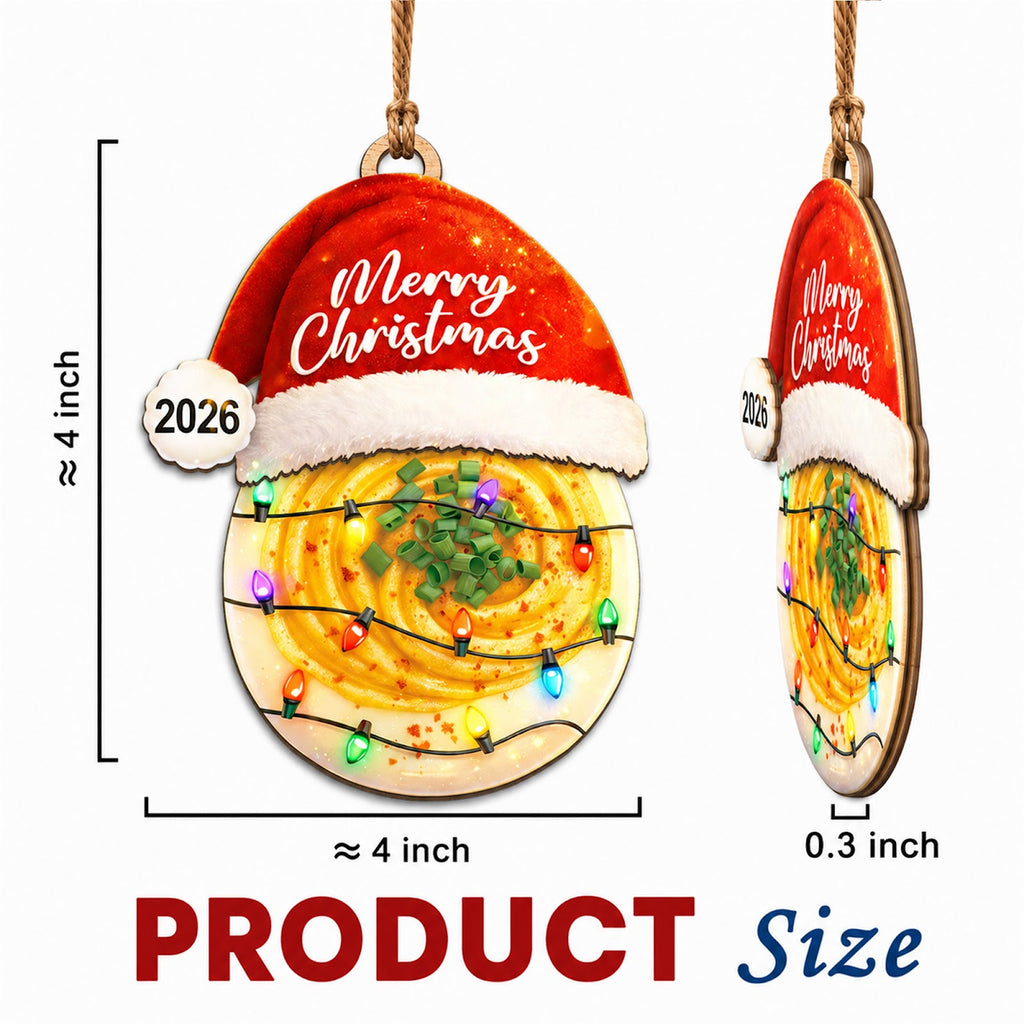 Deviled Egg Wood Christmas Ornament