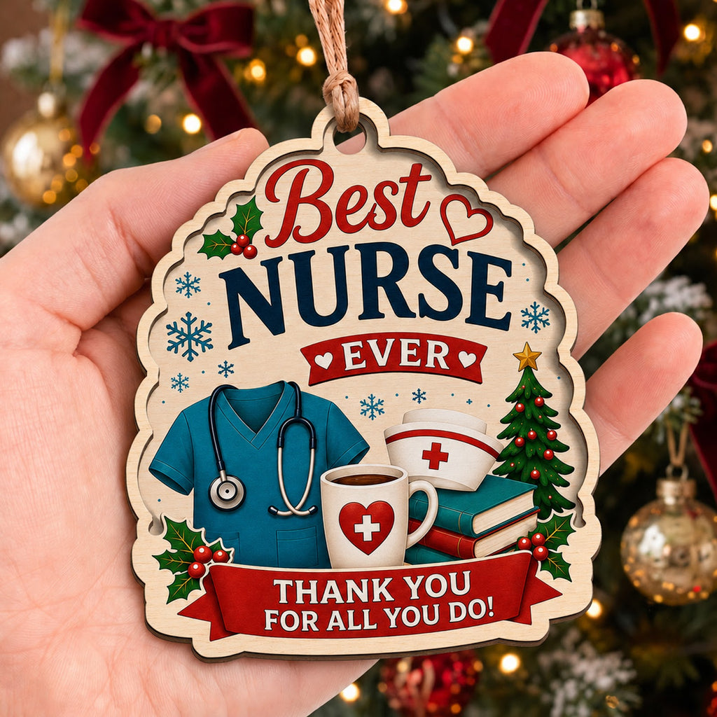 Nurse Wood Christmas Ornament