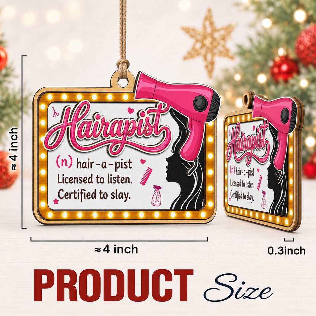 Hairapist Wood Christmas Ornament