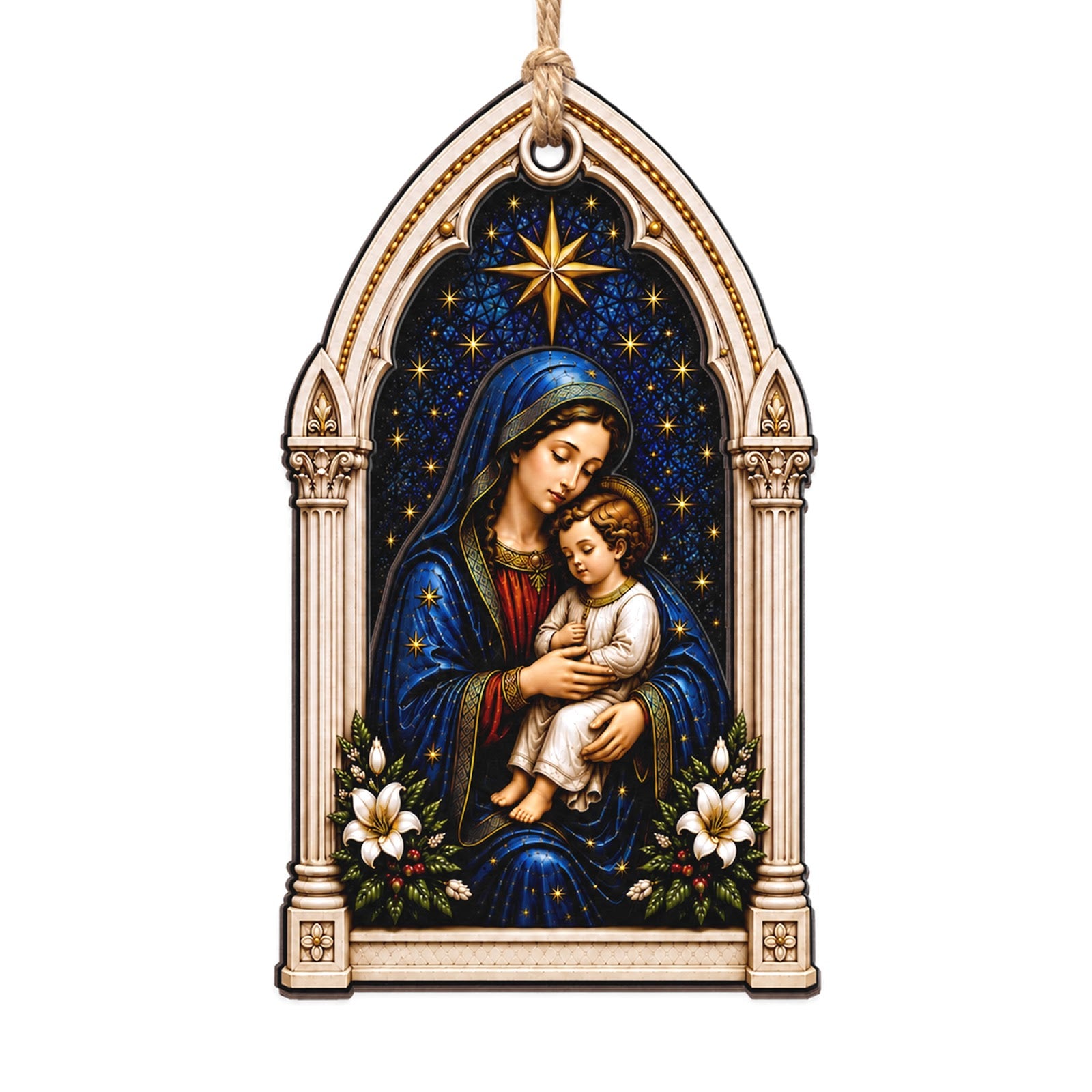 Virgin Mary Keepsake, Catholic Religious Gift, Sacred Madonna Mantle Decor