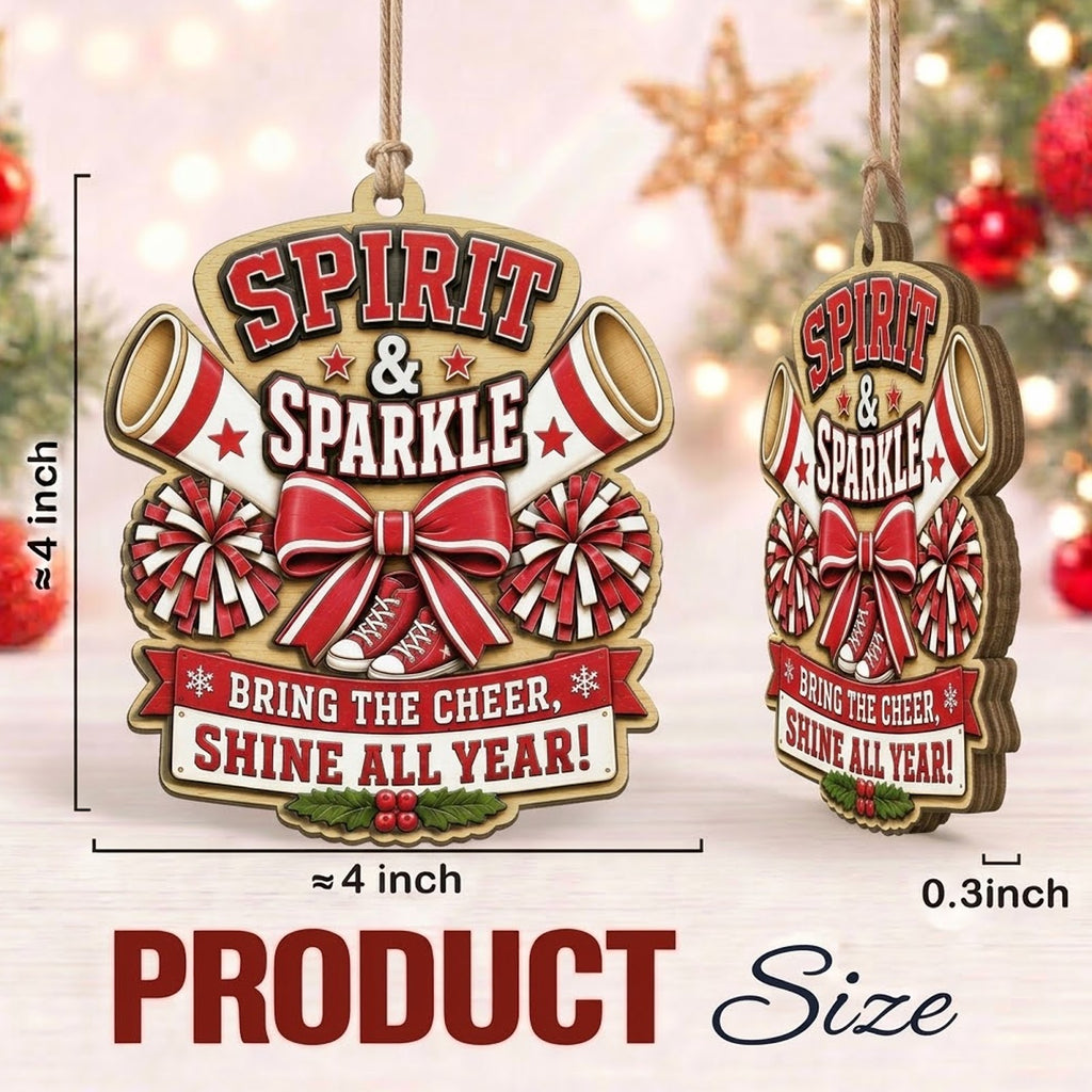 Cheerleader Wood Christmas Ornament