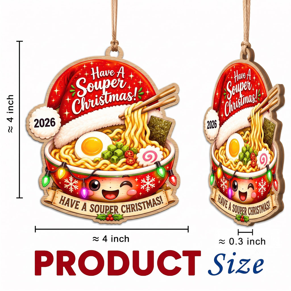 Ramen Wood Christmas Ornament