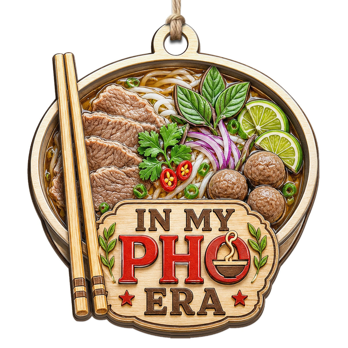 Bowl Of Pho With Beef, Noodles, And Herbs In My Pho Era. Fun Gift For Pho Loving Foodies.