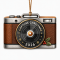 Shows a Vintage Camera Engraved with Capture Christmas and Stars. Charming Gift for Photographers and Camera Hobbyists.