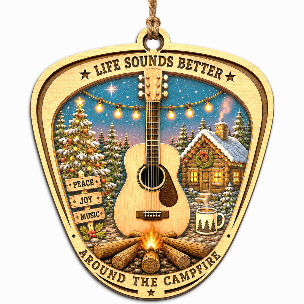 Campfire Music Keepsake, Stocking Stuffer For Guitarist, Outdoor Musician Mantle Decor