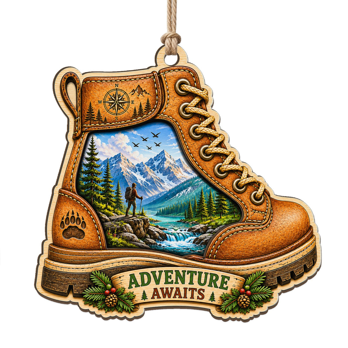 Trail Hiker Keepsake, Stocking Stuffer For Hiker, Mountain Trail Outdoor Mantle Decor