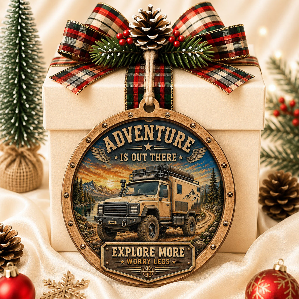 Overland Camper Off Road Travel Christmas Ornament, Off-Road Explorer Keepsake, Wood Ornament