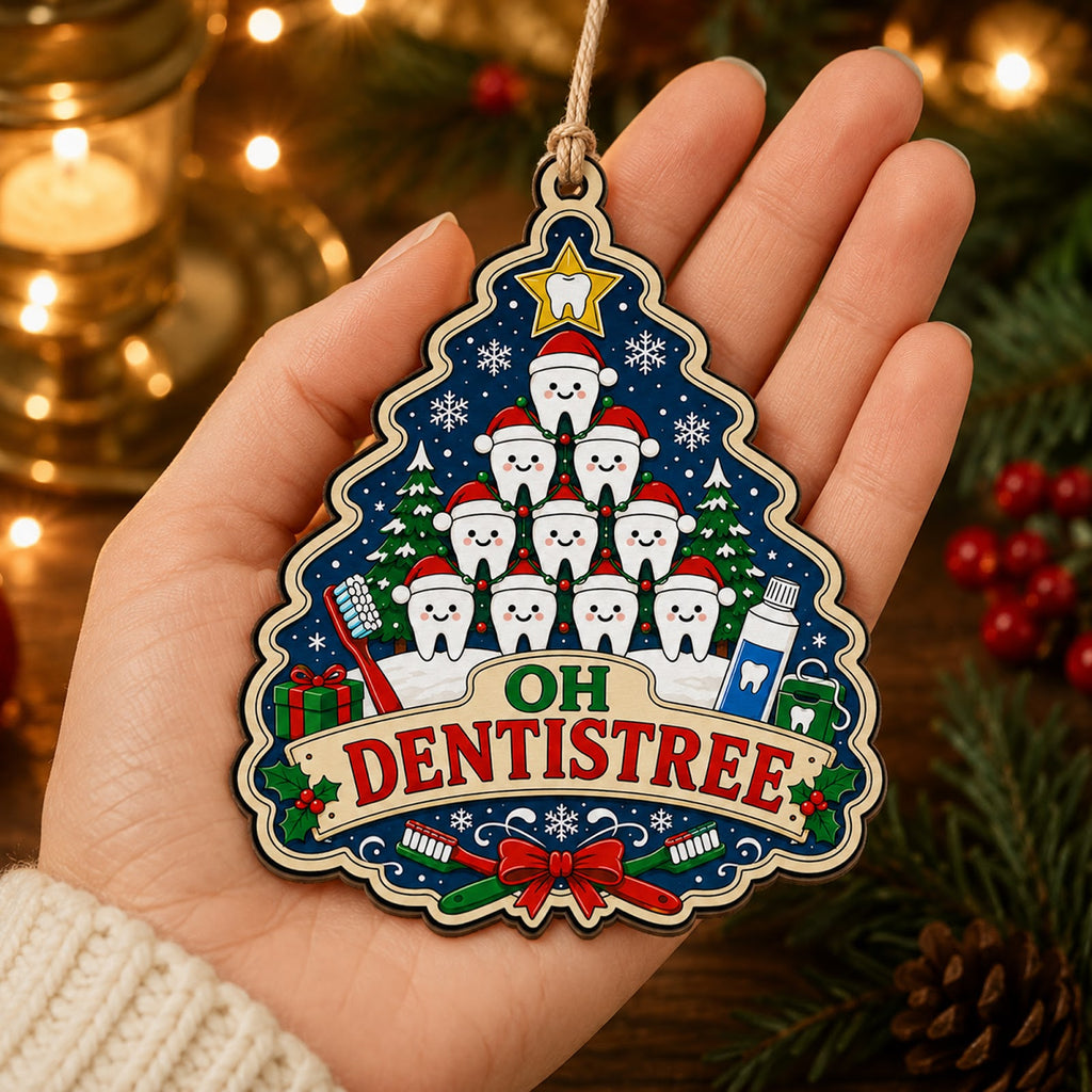 Oh Dentistree Wood Christmas Ornament