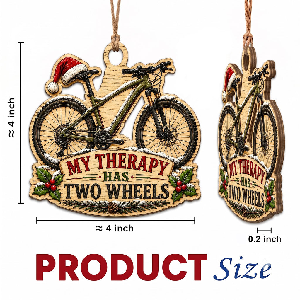 Bicycle Cycling Bike Rider Christmas Ornament, Stocking Stuffer For Cyclist, Wood Ornament
