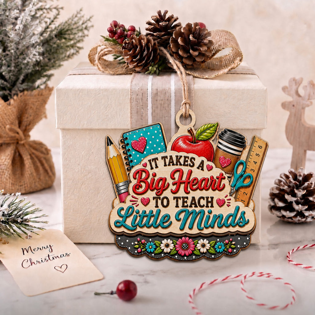 Teacher Wood Christmas Ornament