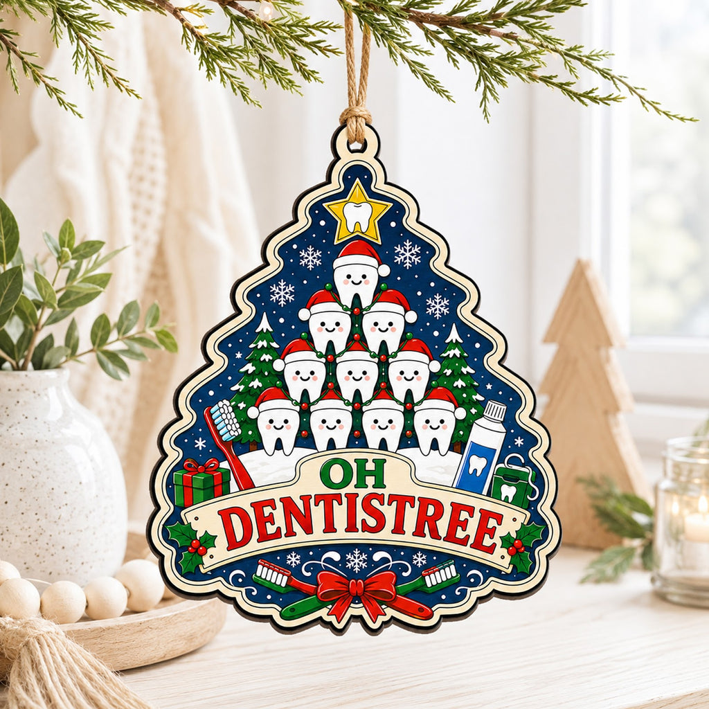 Oh Dentistree Wood Christmas Ornament