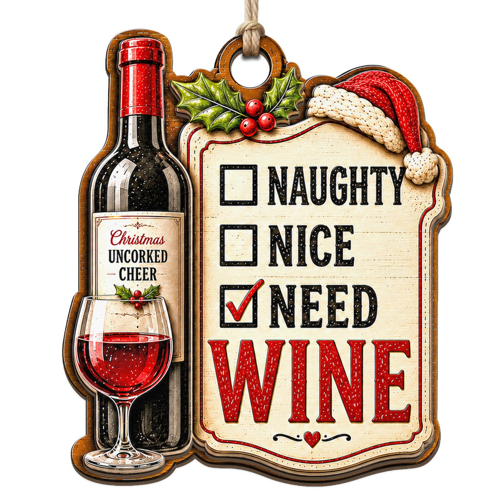 Wine Bottle And Glass Joined To A Checklist Reading Need Wine Checked. Fun Gift For Wine Lovers.