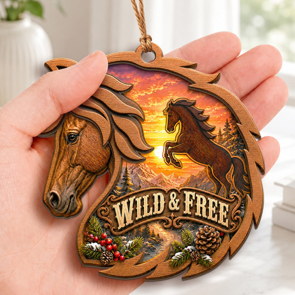 Horse Christmas Ornament, Stocking Stuffer For Horse Lover, Wood Hanging Tree Decoration