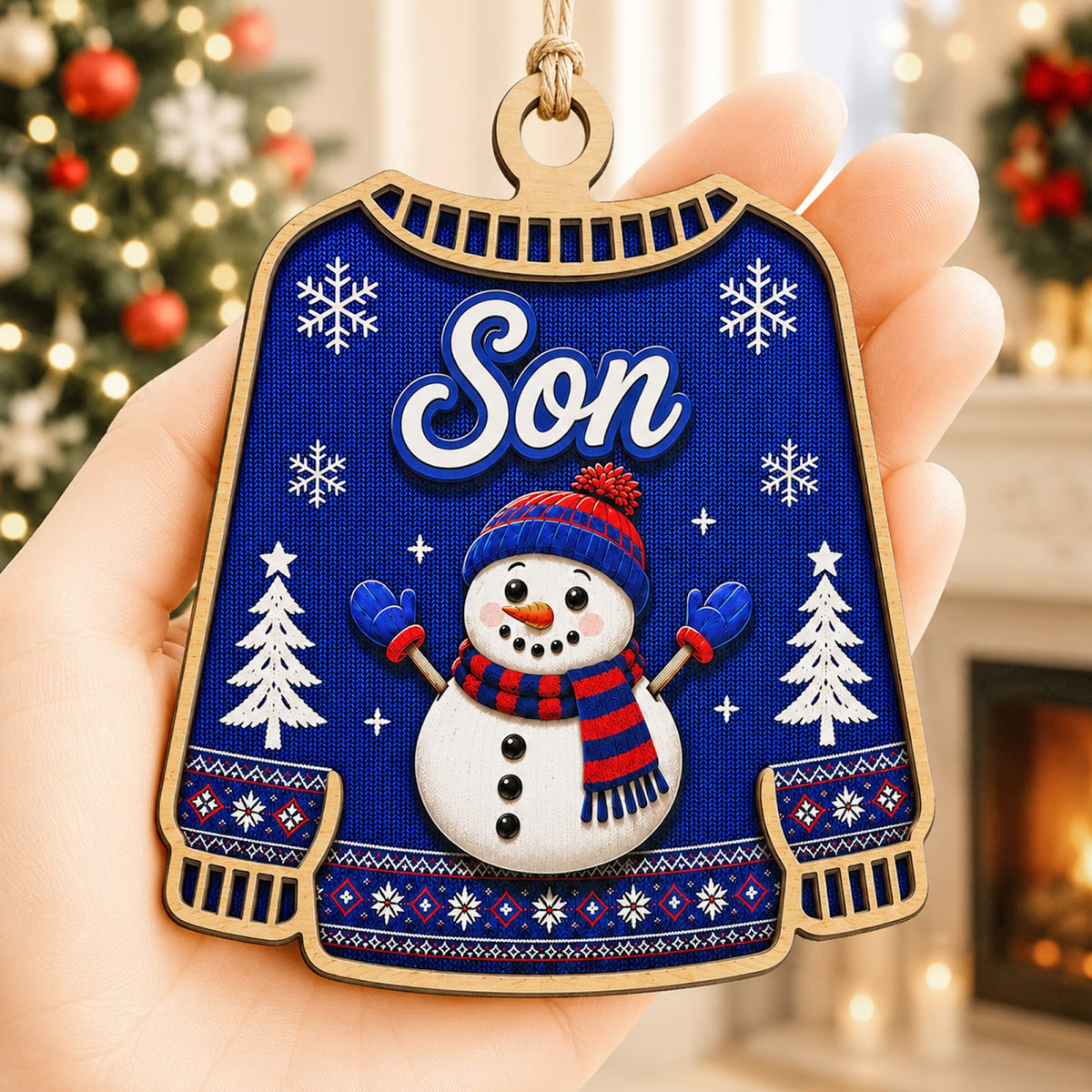 Son Christmas Ornament, Sentimental Gift From Mom And Dad, Wood Hanging Tree Decoration