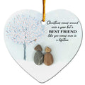 A Best Friend Like You Comes Once in a Lifetime. Heart-Shaped Ceramic Keepsake With Blossom and Pebble Art.