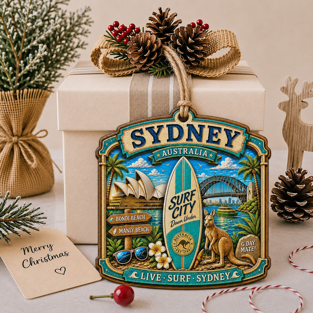 Bangkok Christmas Ornament, Thailand Grand Palace Souvenir Gift, Wood Hanging Tree Decoration