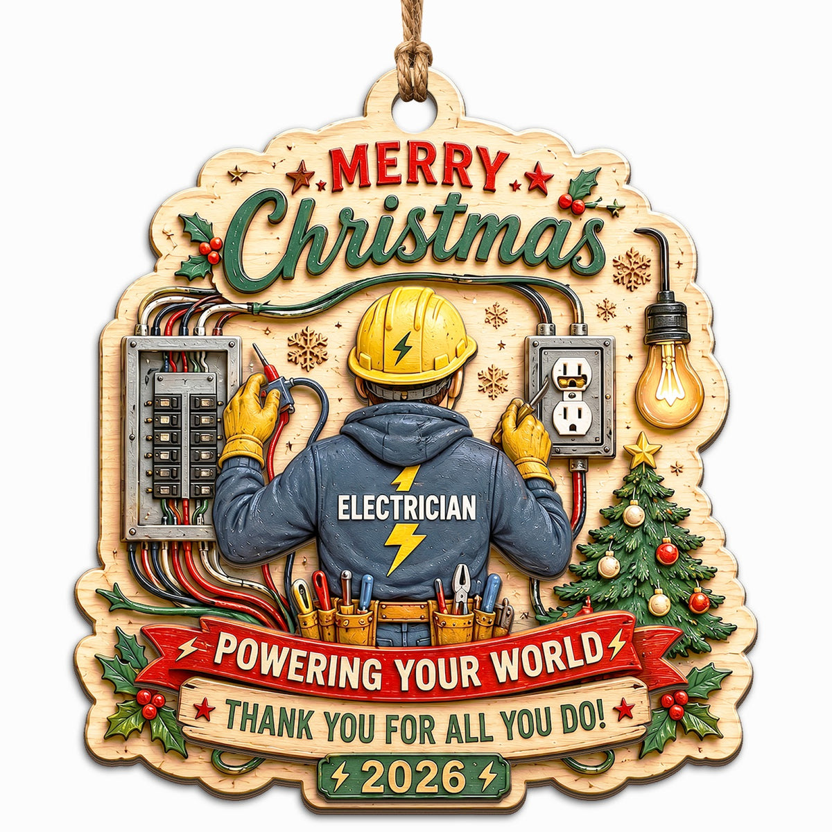 Lineman Keepsake, Stocking Stuffer For Electrician, Trades Worker Mantle Decor