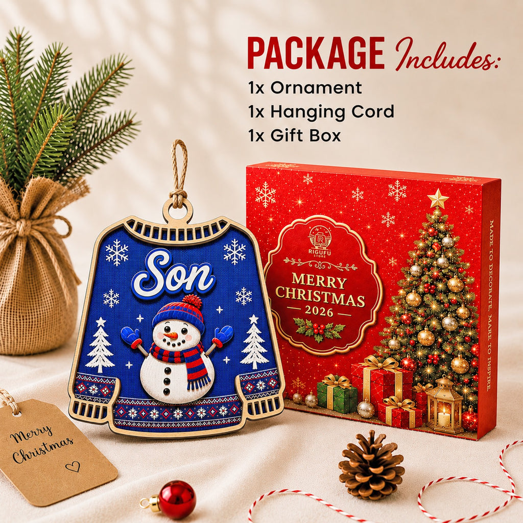 Son Christmas Ornament, Sentimental Gift From Mom And Dad, Wood Hanging Tree Decoration