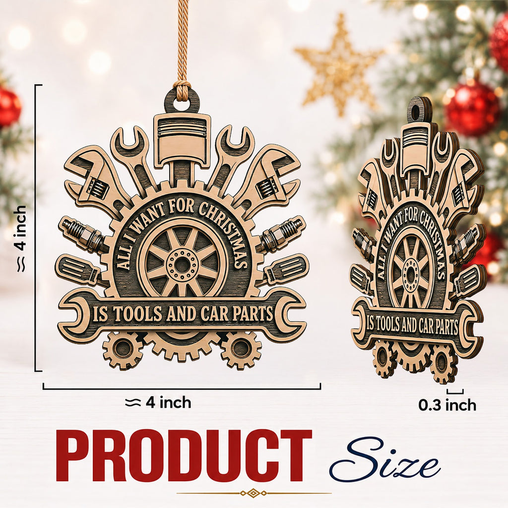 Mechanic All Christmas Ornament, Stocking Stuffer For Car Enthusiast, Wood Tree Decoration