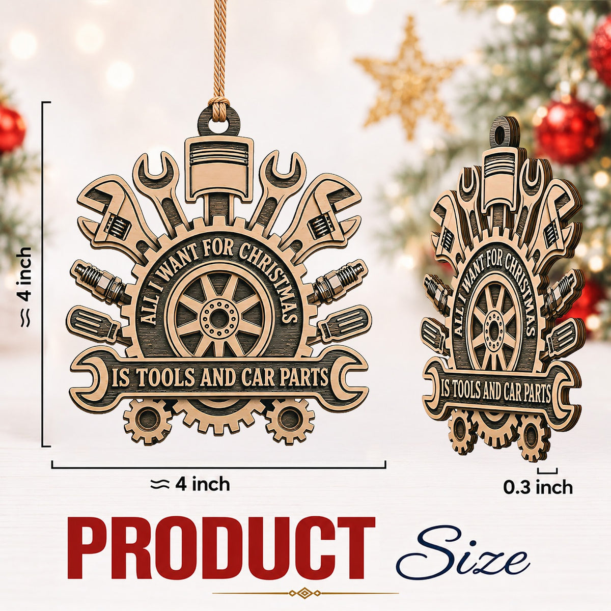 Mechanic All Christmas Ornament, Stocking Stuffer For Car Enthusiast, Wood Tree Decoration
