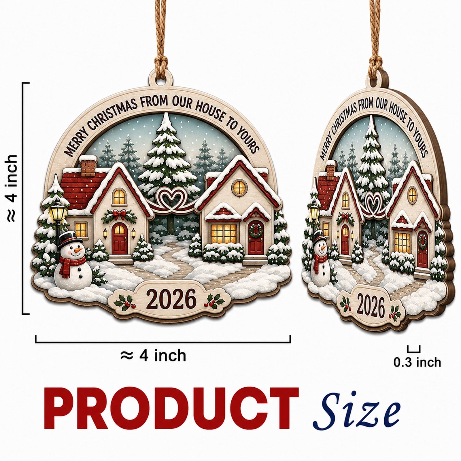 Neighbor Christmas Ornament, Holiday Gift For Neighbor, Wood Hanging Tree Decoration