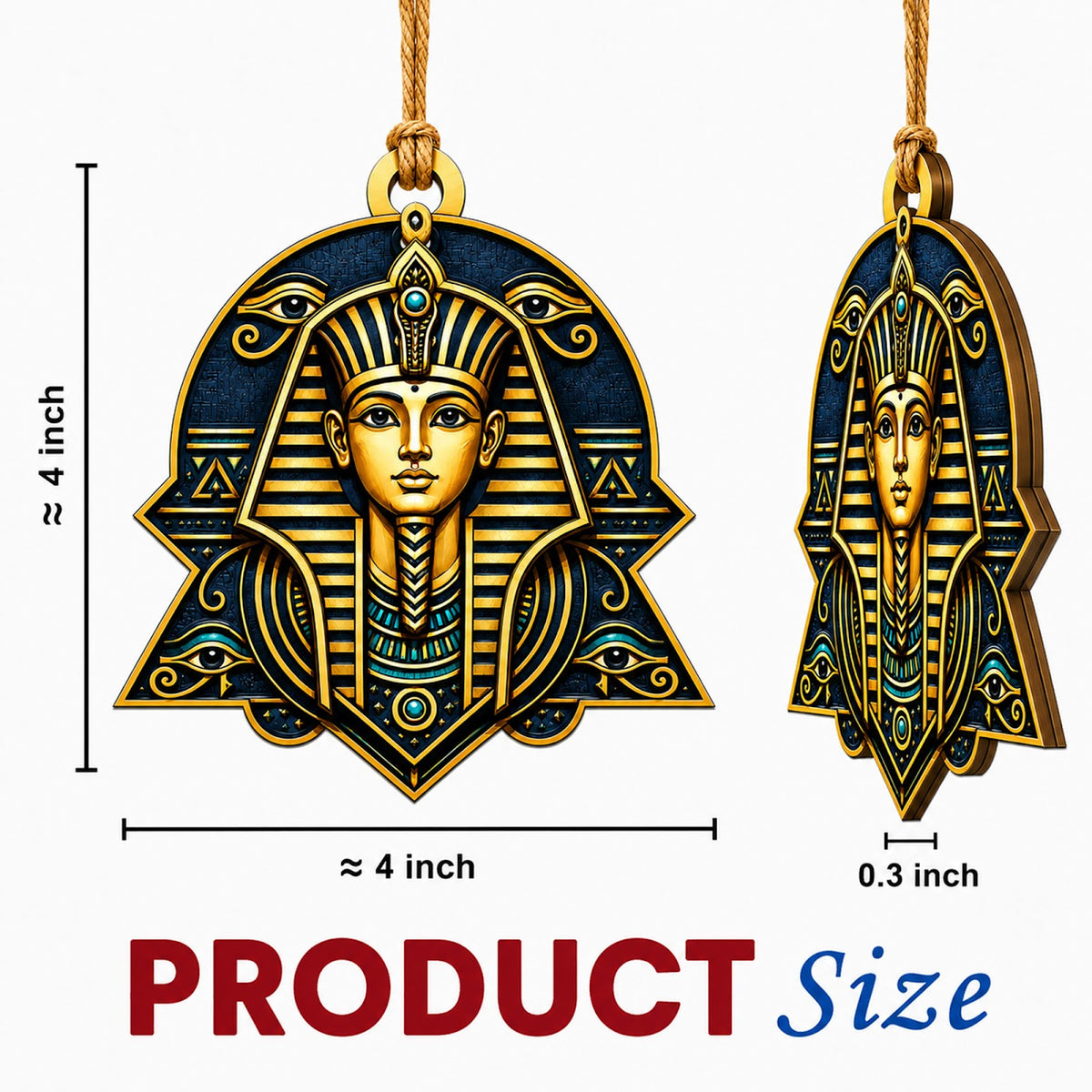 Pharaoh Egypt Ancient History Christmas Ornament, Ancient Egypt Keepsake, Wood Tree Decoration