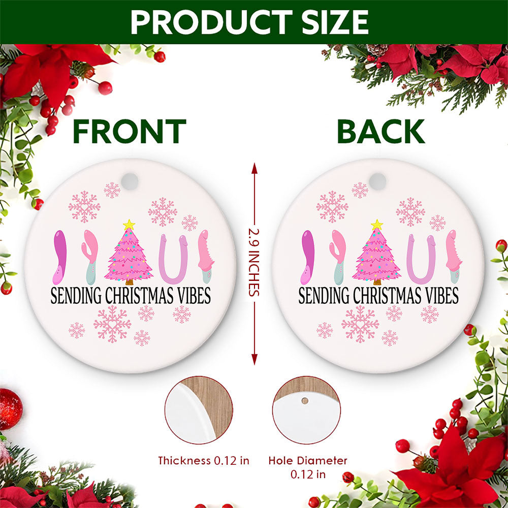 Funny Christmas Ornament, Adults Only Novelty Gag Gift, Ceramic Hanging Tree Decoration