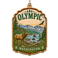 Old Growth Rainforest With an Alpine Peak and the Pacific Shoreline. Wood Keepsake for Northwest Hikers.