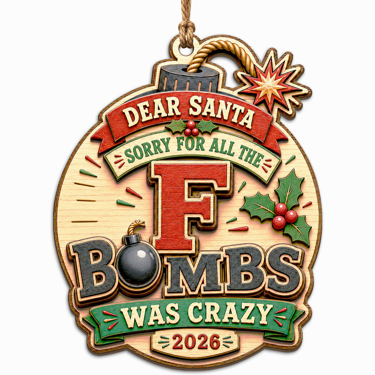 Edgy Profanity Keepsake, Bold White Elephant Pick, Sarcastic Stocking Stuffer For Coworker
