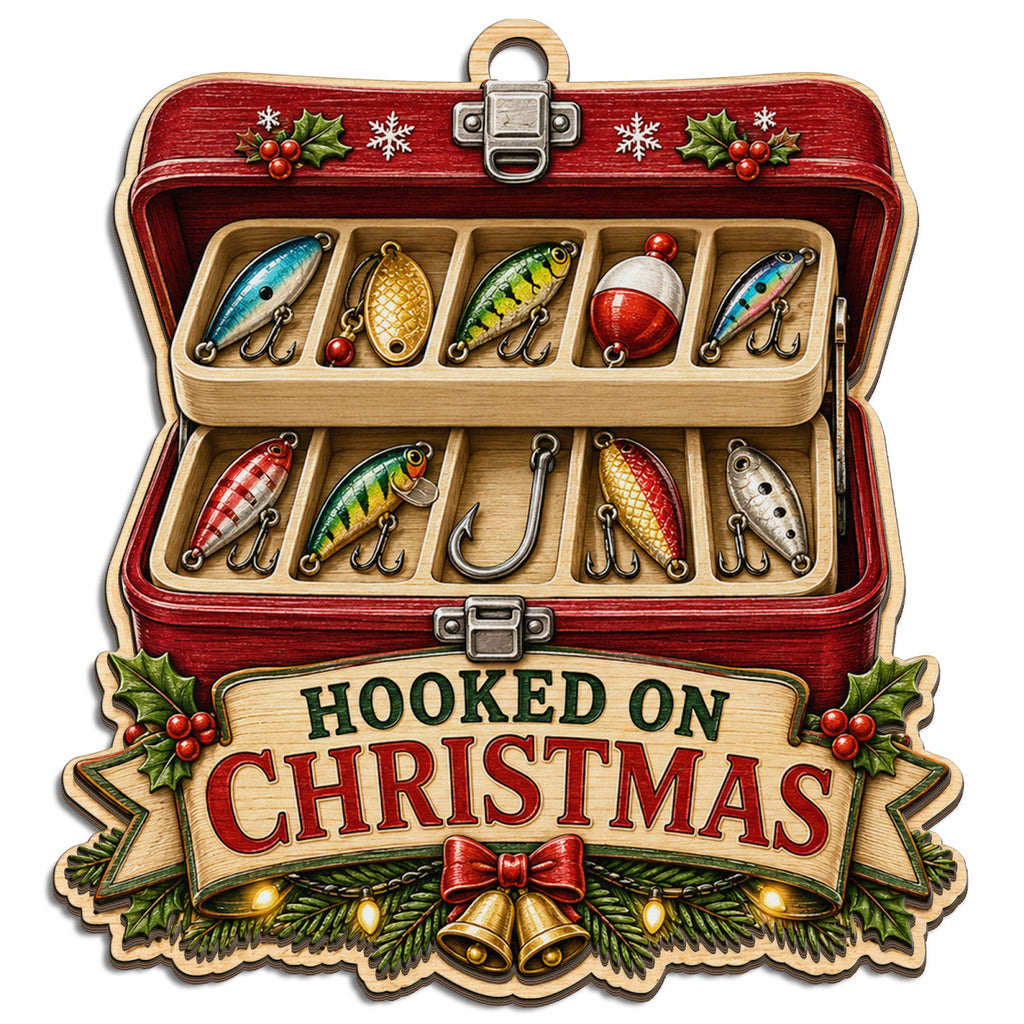 Tackle Box Keepsake, Stocking Stuffer For Fisherman, Angler Ice Fishing Mantle Decor