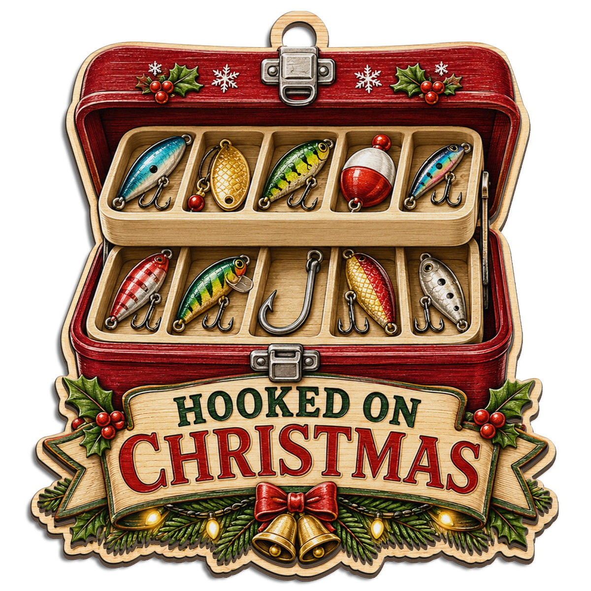 Tackle Box Keepsake, Stocking Stuffer For Fisherman, Angler Ice Fishing Mantle Decor