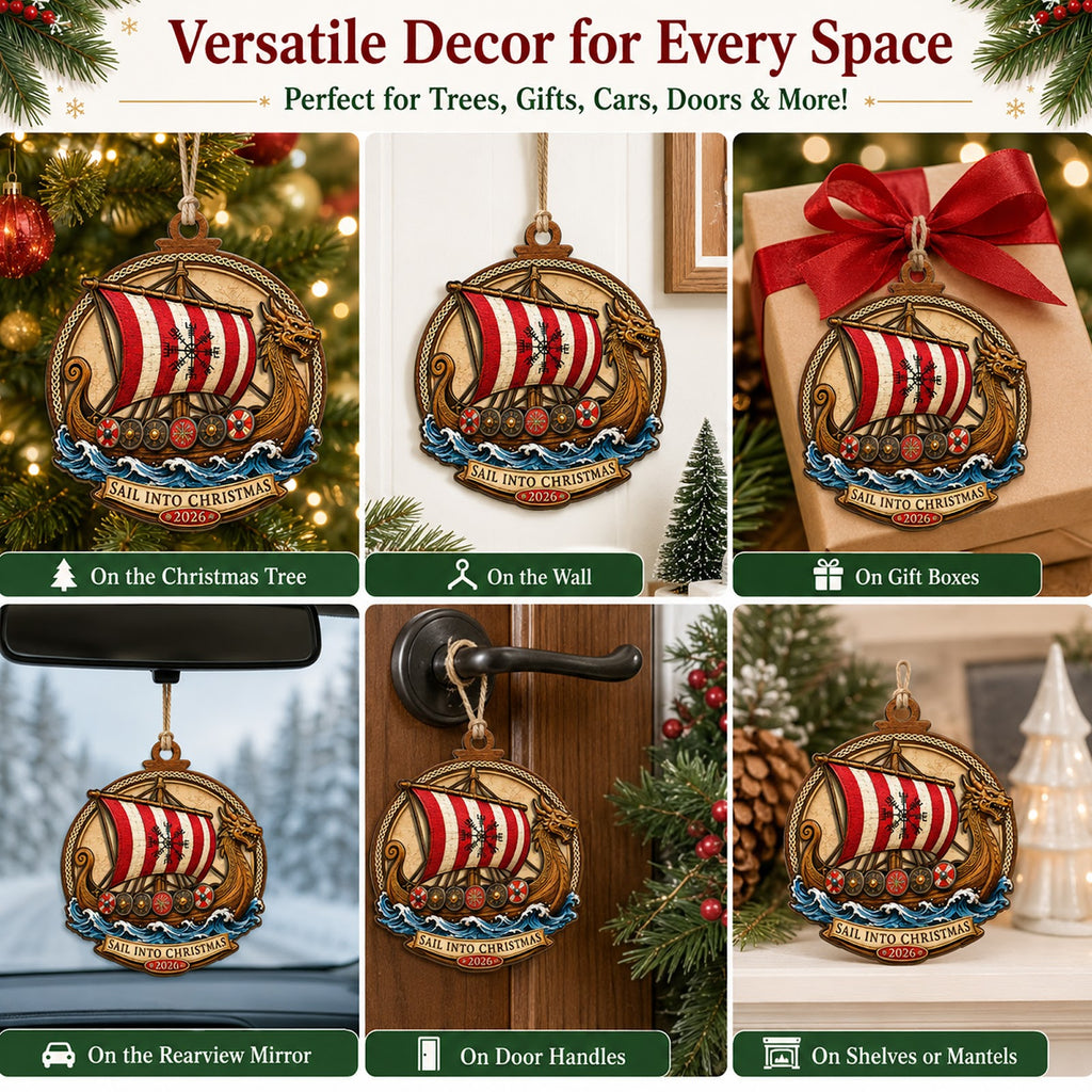 Viking Norse Warrior Medieval Christmas Ornament, Norse Warrior Keepsake, Wood Tree Decoration