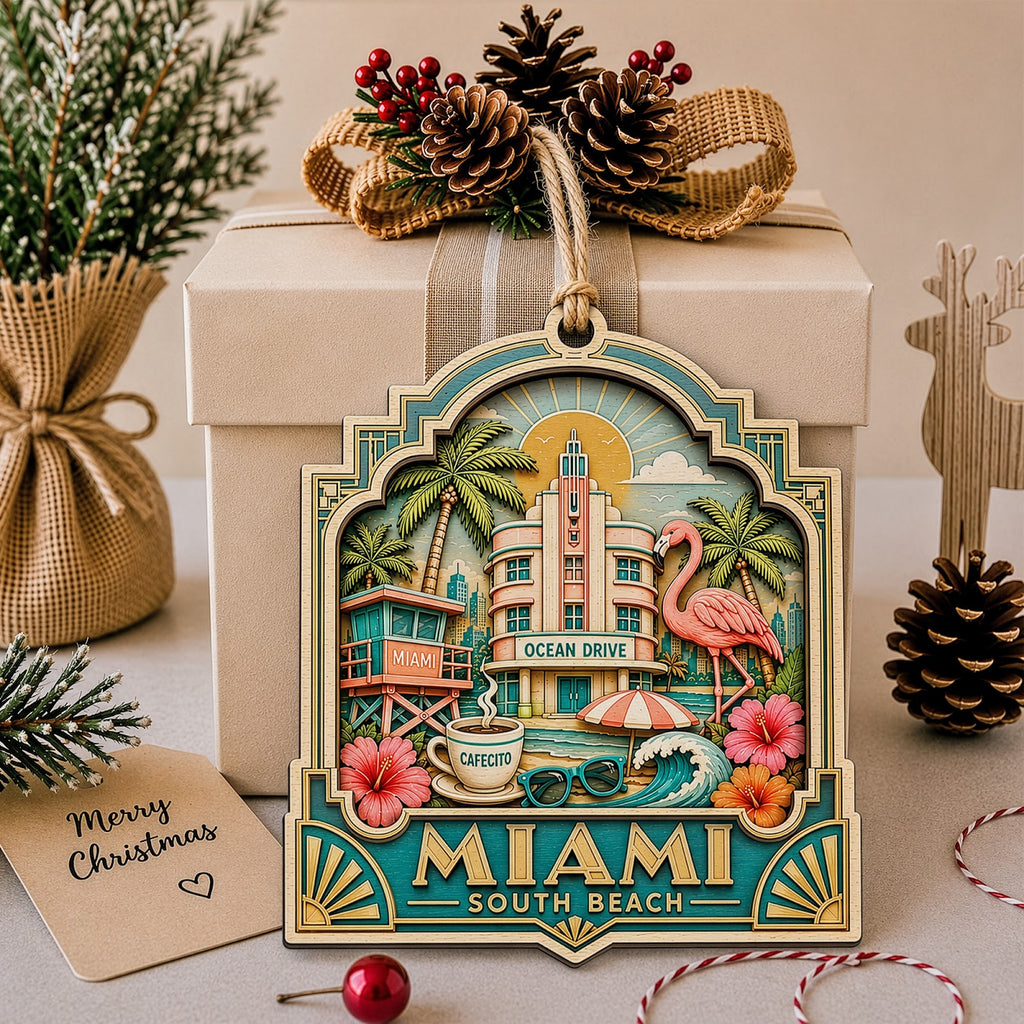 Philadelphia Christmas Ornament, Liberty Bell History Souvenir Gift, Wood Tree Decoration