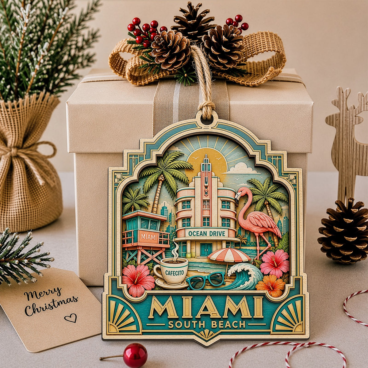 Philadelphia Christmas Ornament, Liberty Bell History Souvenir Gift, Wood Tree Decoration