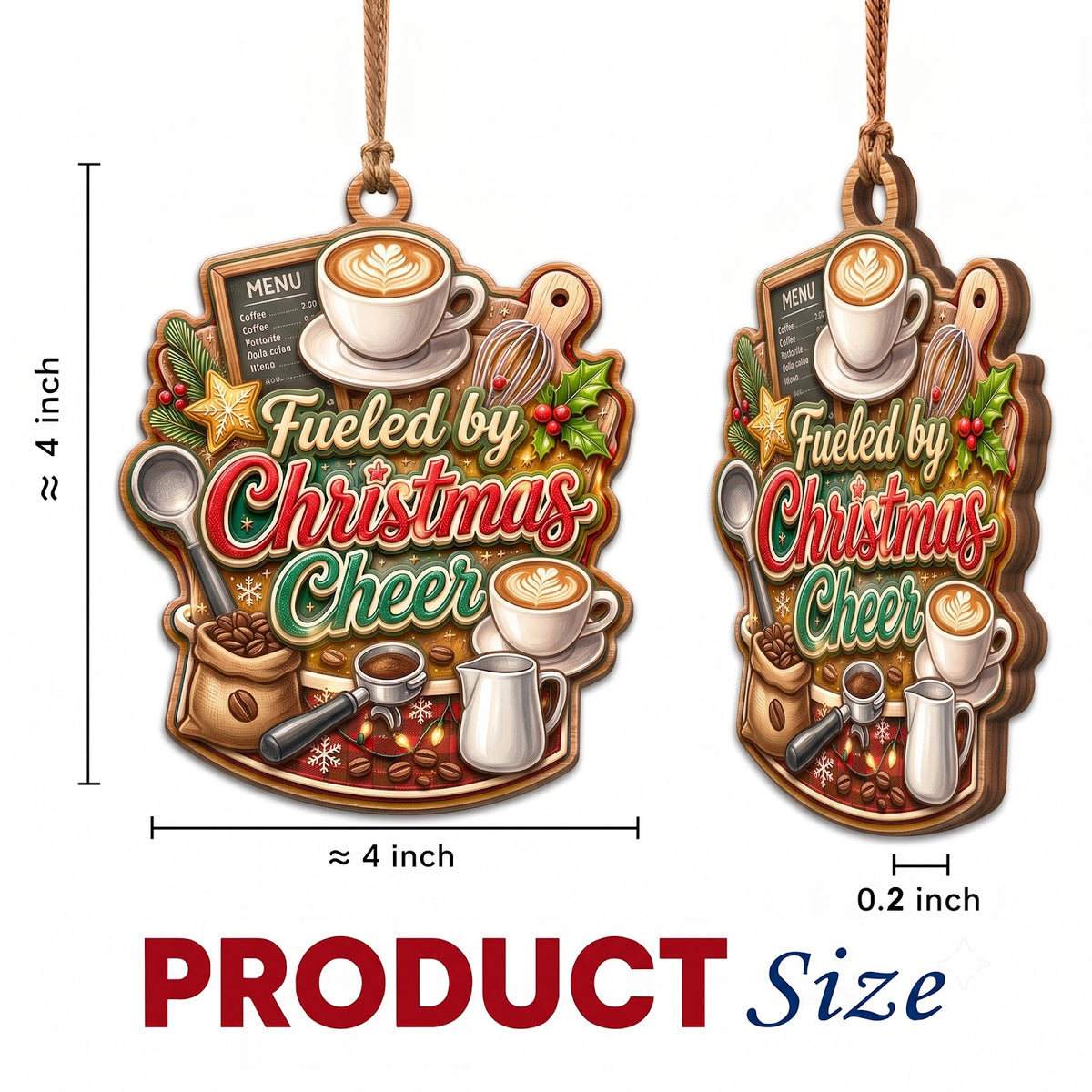 Barista Wood Christmas Ornament