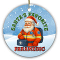 Santa in a High-Visibility EMS Uniform With a Stethoscope and Medical Bag. Ceramic Keepsake for Ambulance Crews.
