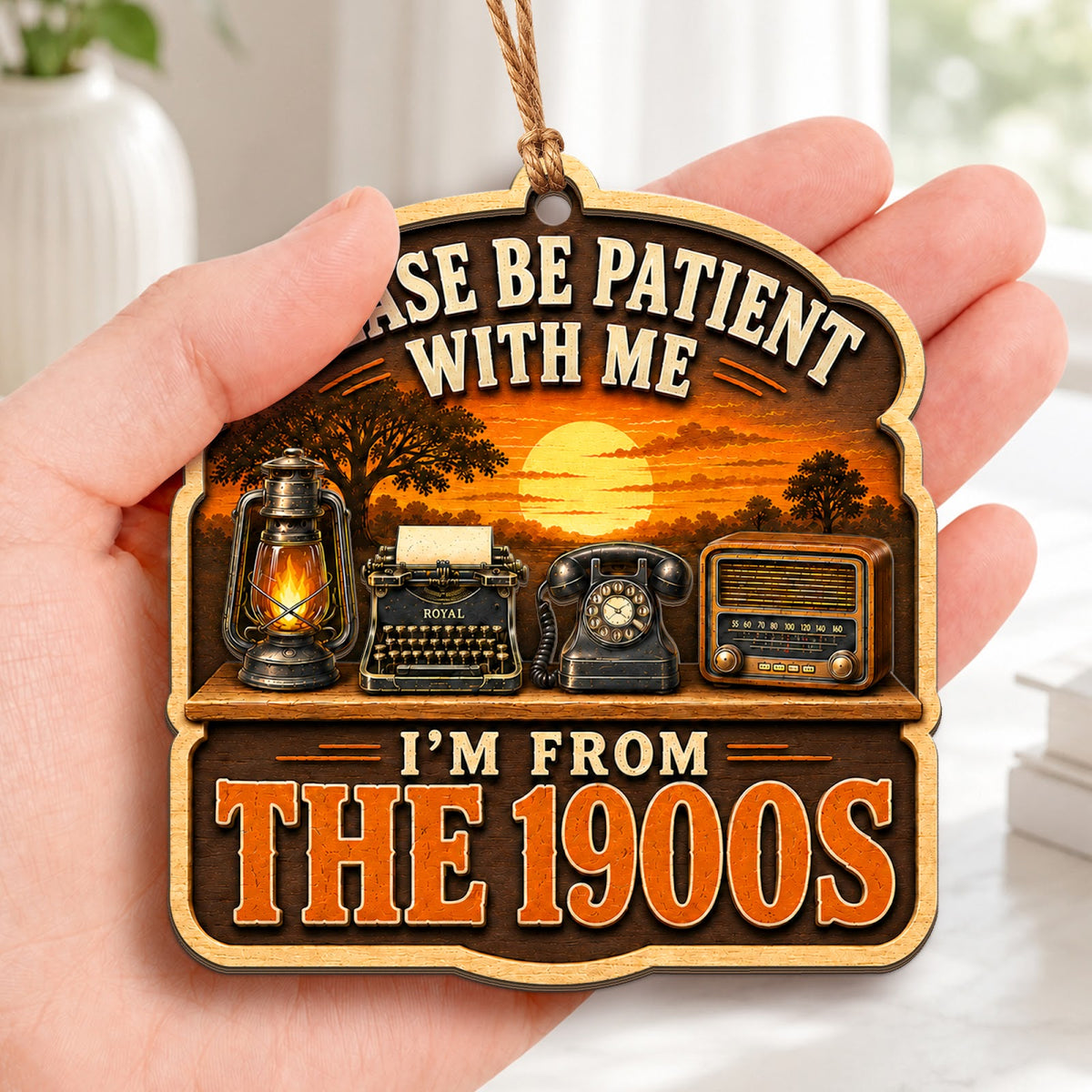 1900s Vintage Antique Retro Christmas Ornament, Antique Nostalgia Keepsake, Wood Ornament