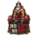A Bearded Santa Deadlifts A Barbell Beneath The Night Sky Beside Bold Lettering. Funny Gift For Weightlifters And Gym Go