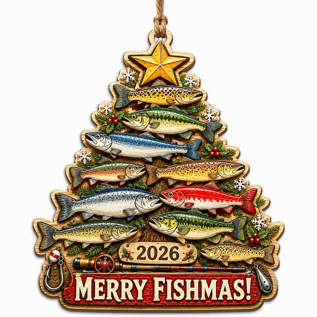 Fisherman Holiday Keepsake, Stocking Stuffer For Angler, Lake Trout Bass Mantle Decor