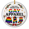 A rainbow knit sweater. Glazed ceramic keepsake for anyone who enjoys the old carol line turned into a joke.
