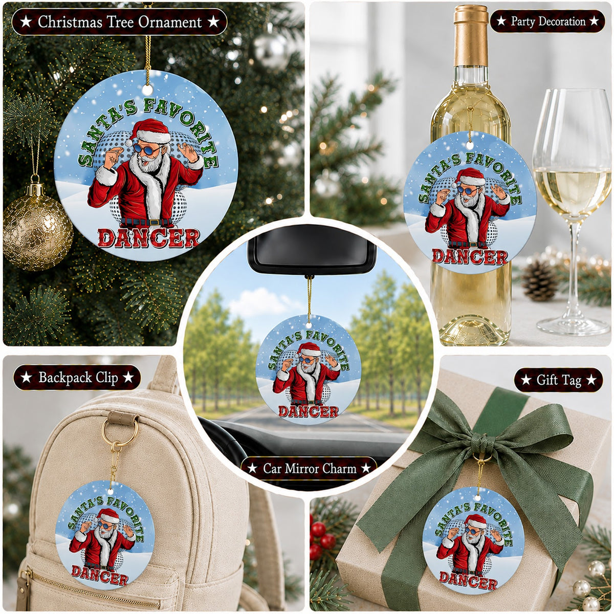 Dancer Christmas Ornament, Santas Favorite Dancer Gift, Ceramic Hanging Tree Decoration